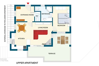 Soggiorno con sedia e pianta dettagliata. Soggiorno con sedia e pianta dettagliata.