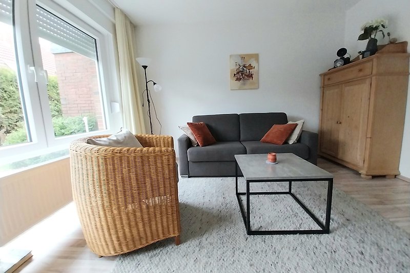 Modernes Wohnzimmer mit bequemen Möbeln und stilvoller Einrichtung u. Schlafsofa 160 x200cm