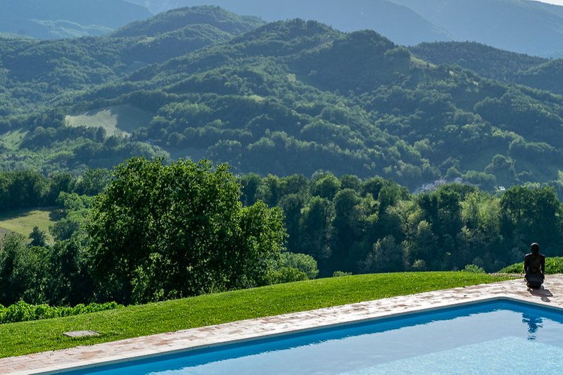 Swimming pool with view of the mountains