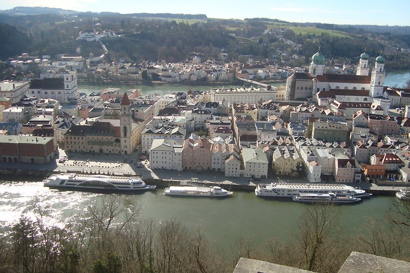Aussicht auf Passau  von der Veste Oberhaus