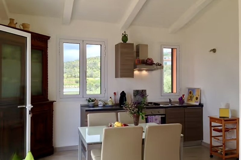 Geräumiger Wohn- und Essbereich mit voll ausgestatteter Küche