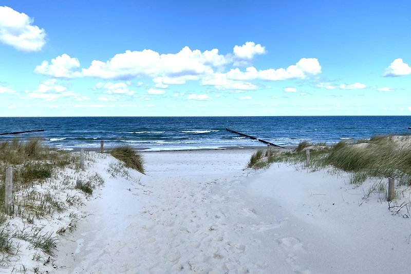 Traumhafter Strand mit klarem Wasser und weißem Sand