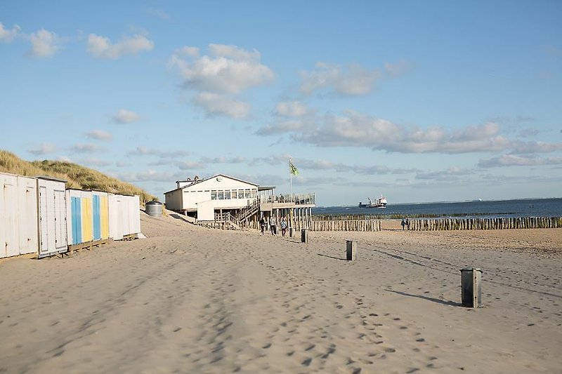 Strand mit Strandpavillion Scheldezicht