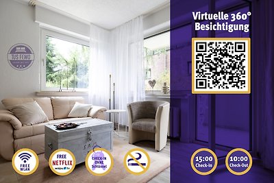 3D-Tour in 2 Zi. Wohnung mit Balkon WLAN & Netflix