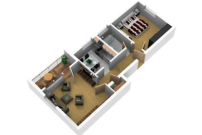 3D-Tour in 2 Zi. Wohnung mit Balkon WLAN & Netflix