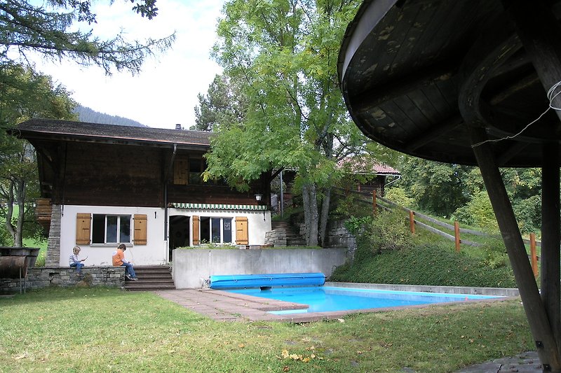 beheizter privater Pool im Garten 4,5 x 8m