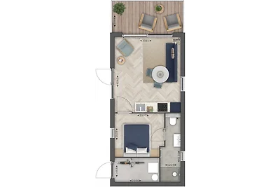 Wasser-Lodge mit Hot Tub & Sauna | 2 Pers.