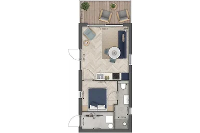 Wasser-Lodge mit Hot Tub & Sauna | 2 Pers.