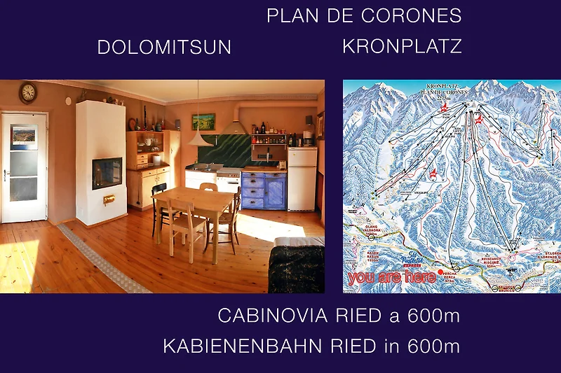 Schneebedeckte Alpenlandschaft mit Gletscher und Skigebiet.