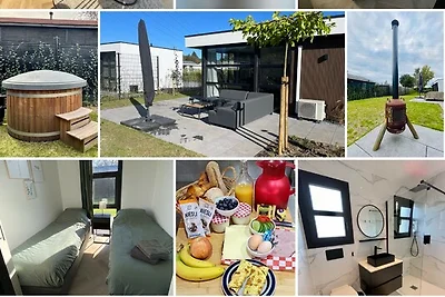 Edelhert, moderne chalet op rustiek park