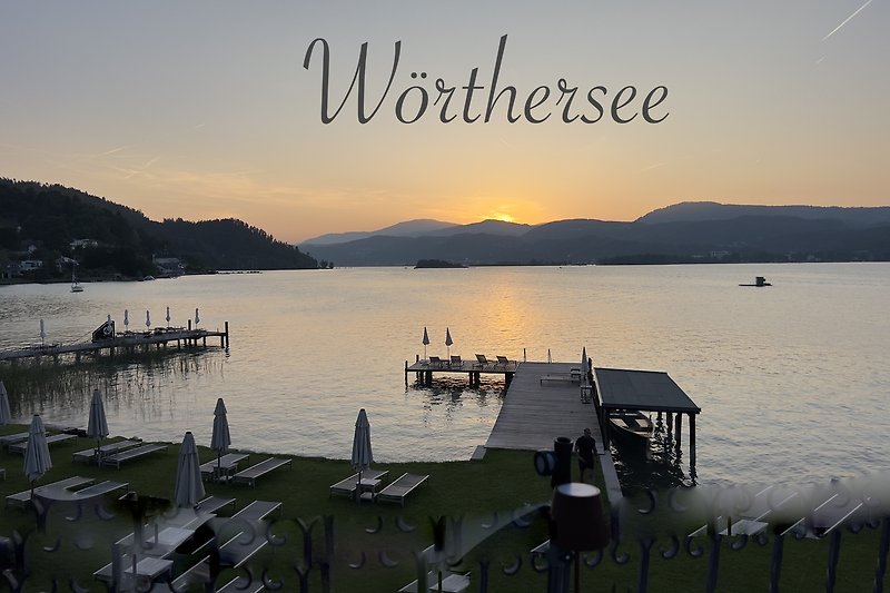 Abendstimmung am Wörthersee - 7 km von Ferienwohnung entfernt