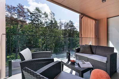 Private Ferienwohnung mit Küchenzeile und kostenlosem Parkplatz im Sea & Forest Resort: Pool, Sauna, Whirlpool
