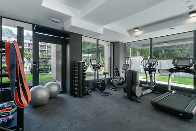 Private Ferienwohnung mit Küchenzeile und kostenlosem Parkplatz im Sea & Forest Resort: Pool, Sauna, Whirlpool