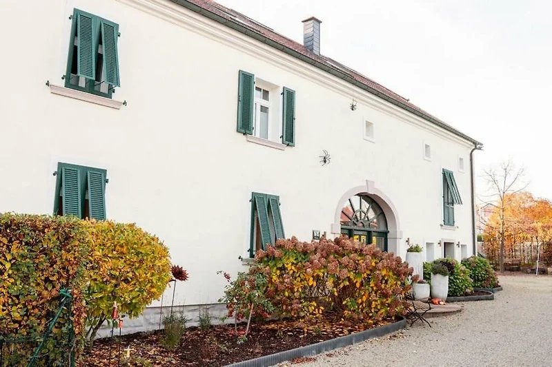 Großzügige Villa mit gepflegtem Garten, Hecke und breiter Einfahrt.