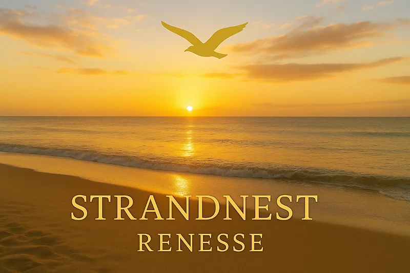 Sonnenuntergang am Meer: Rotes Himmelsleuchten trifft sanfte Wellen.