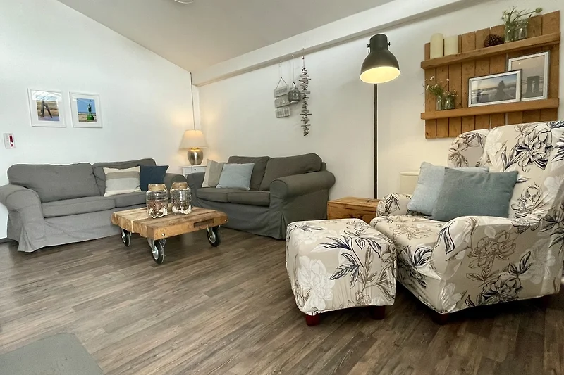 Wohnzimmer im Ferienhaus Wiesenfrische