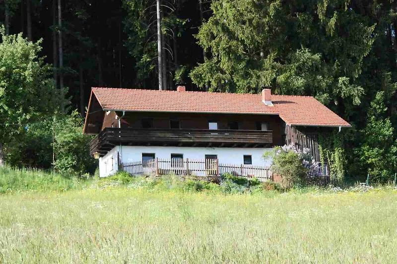Ferienhaus auf großem Grundstück am Waldrand.