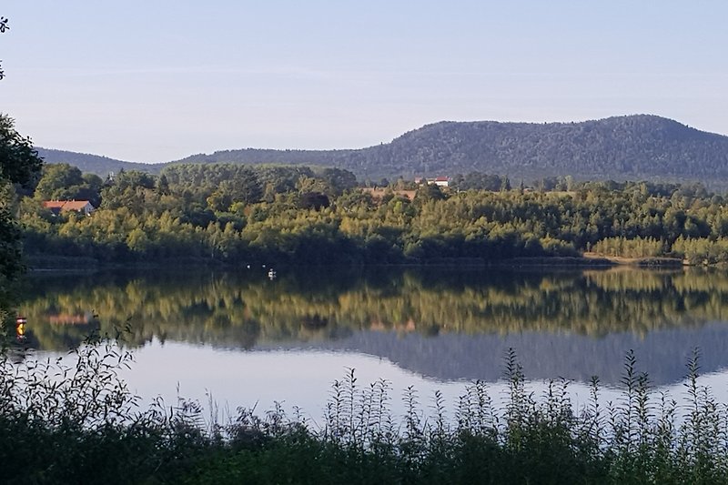 Blick auf das Gebirge vom Olbersdorfer-See