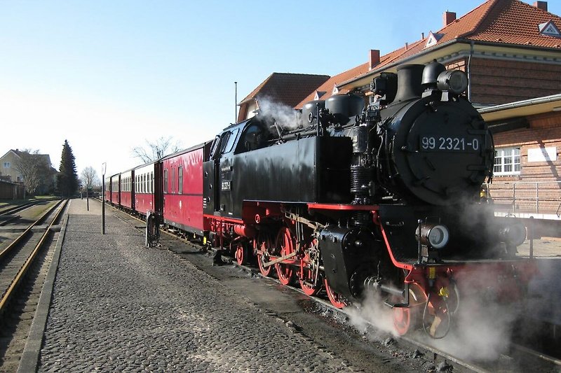 die historische Dampfeisenbahn " Molli"