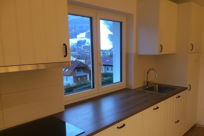 Kitchen with slope view