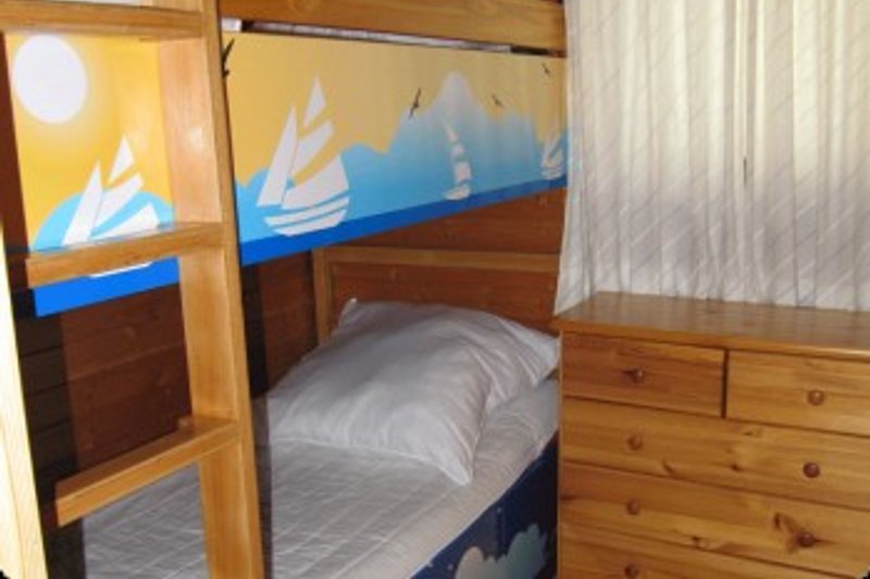 The bunk bed for the children