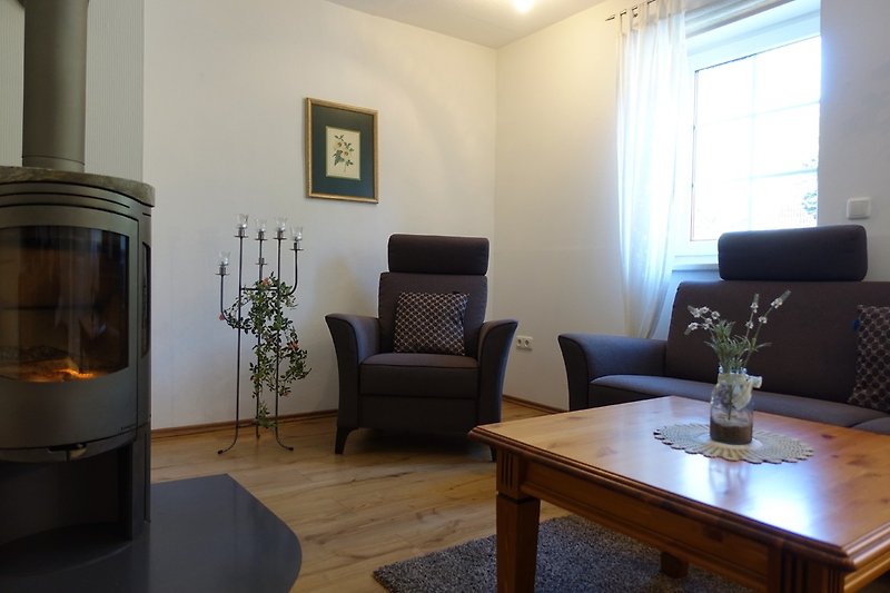 Wohnzimmer mit Kaminofen