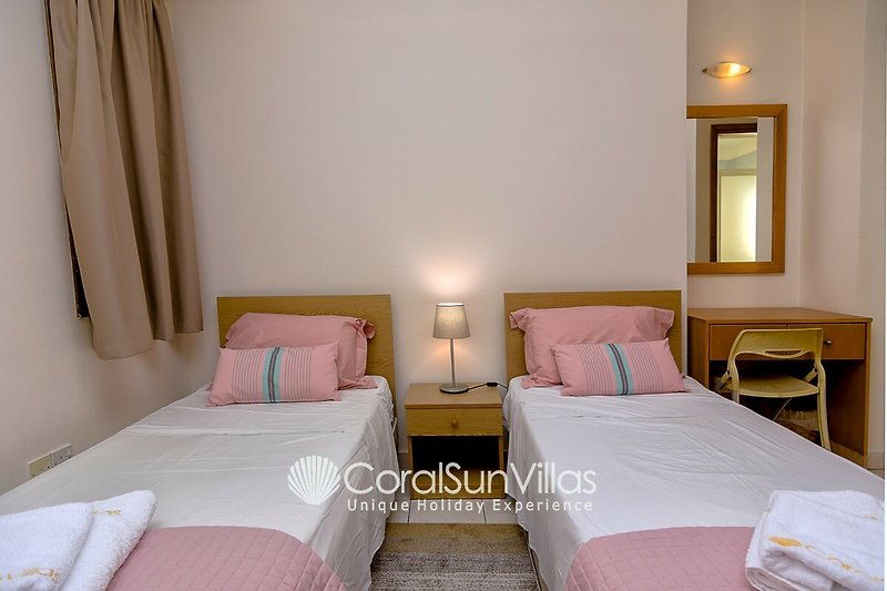 TWIN BEDROOM OF  The  villa DIONYSUS TRANQUIL