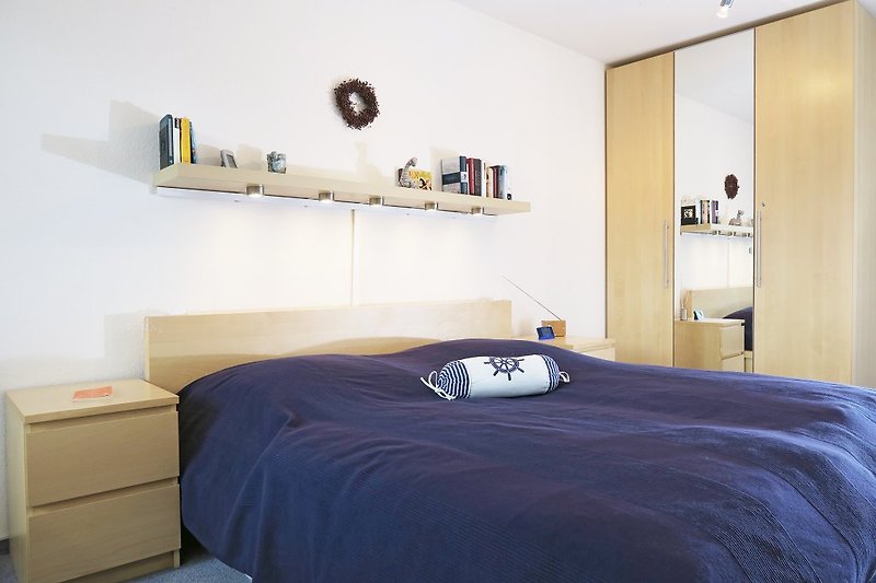 Chambre à coucher de l'appartement Seestern avec un lit double