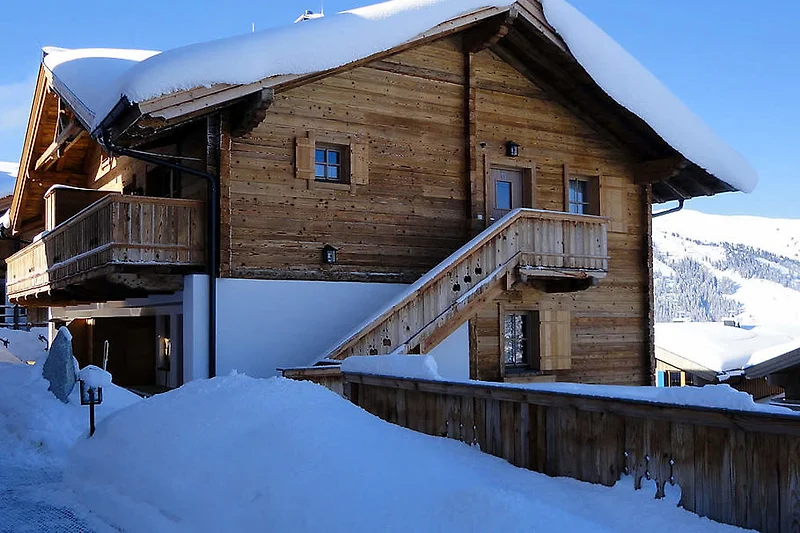 Skihut Silberleiten in de winter