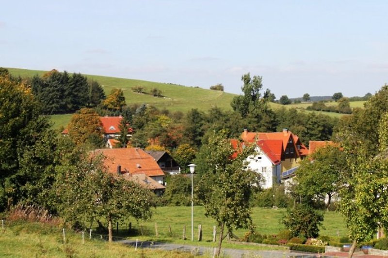 Blick auf den Ort Kempen. Der Erholungsort Kempen mit ca. 120 Einwohnern ist ein Ortsteil der Stadt Horn Bad Meinberg (18000 Einw.) und liegt in einer Höhe von 350 m im Hochtal des Eggegebirges, südlich unmittelbar am Übergang zum Teutoburger Wald. Herrli