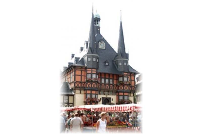 Centro storico di Wernigerode con il municipio