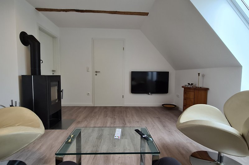 Wohnzimmer mit Kaminofen