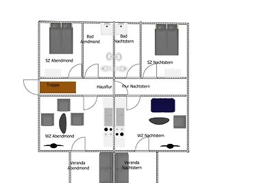 Fewo Abendmond mit 2 Schlafzimmer