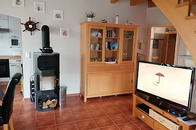 Fhaus Wattläufer, Sauna, Kaminofen