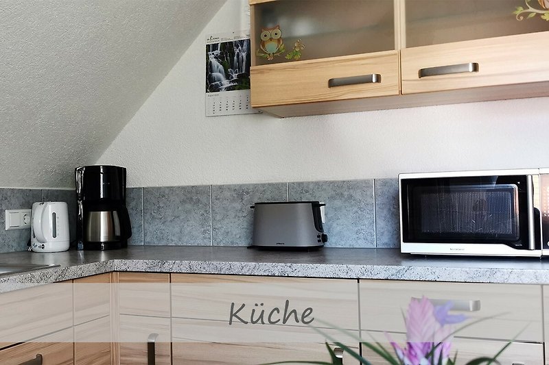 Ferienwohnung Eulenstube - geräumige Küche mit toller Ausstattung.
