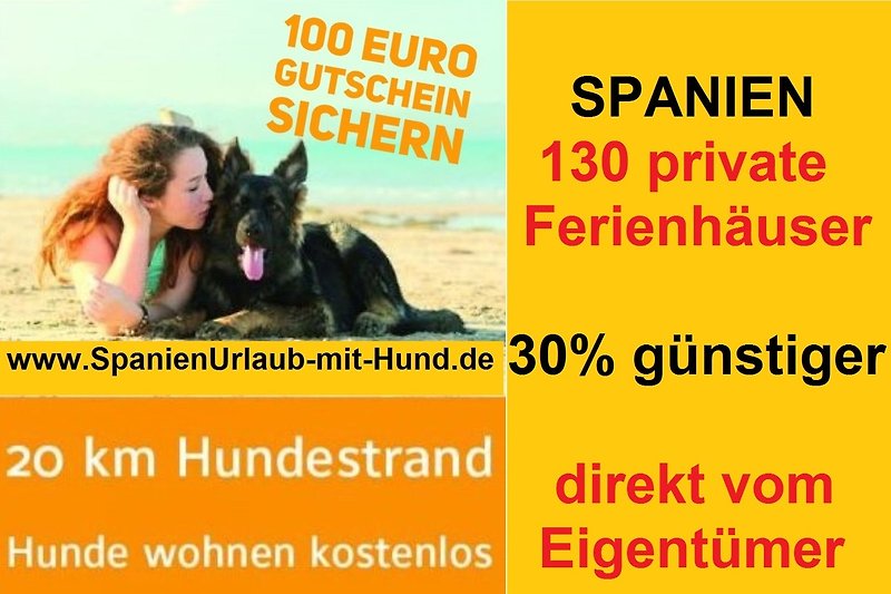 60 Angebote auf  www.SpanienUrlaub-mit-Hund.de