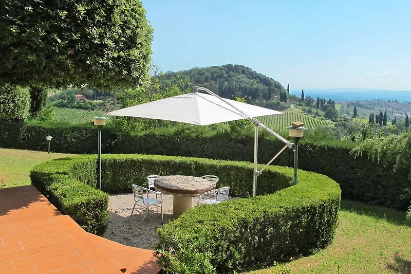 Garden seating area with dream panorama
