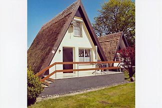 Thatched roof house near the sea