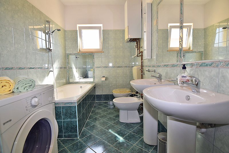 Two bathrooms in a house