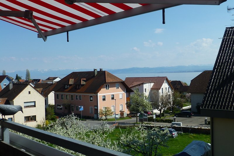 Blick vom Balkon der DG-Ferienwohnung.