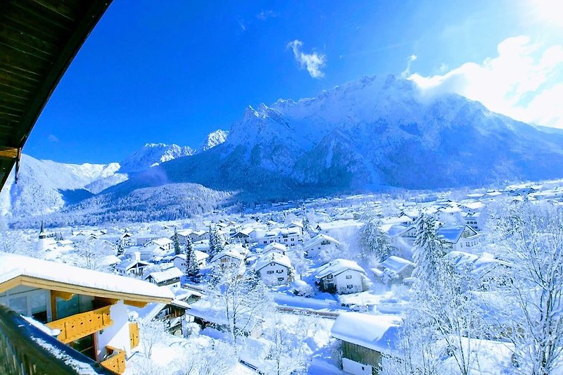 Pogled s balkona zimi