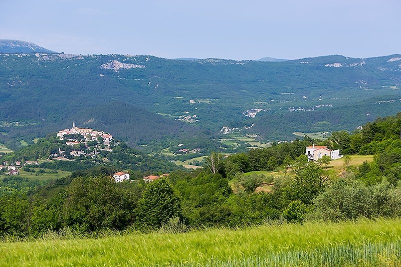 Villa Akazija, Blick auf Buzet