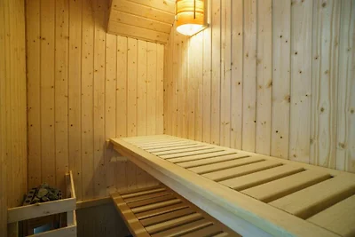 Haus Waldrand, Sauna, Kaminofen