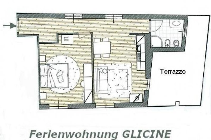 Plan mieszkania na wakacje Glicine