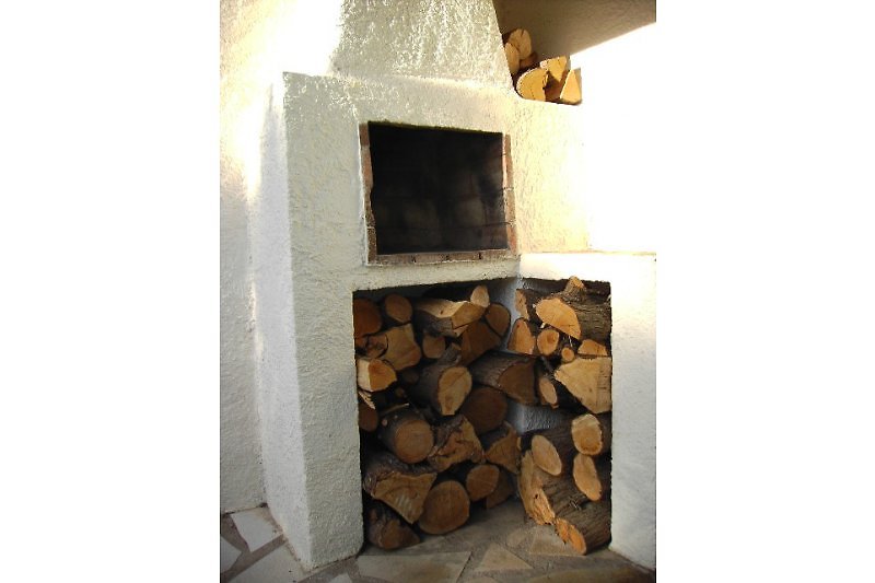 Fire place out in the garden
