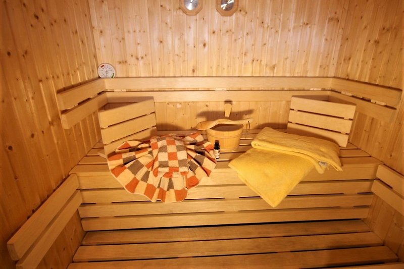 Sauna im Badezimmer unten