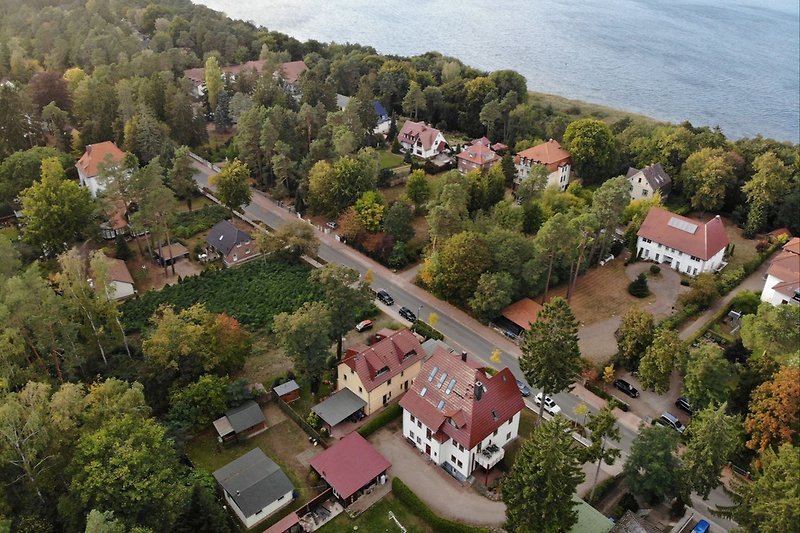 Luftbild auf das Haus und das Grundstück