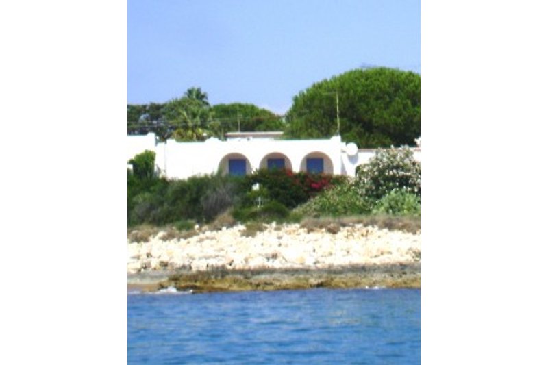 View to the villa from the sea.