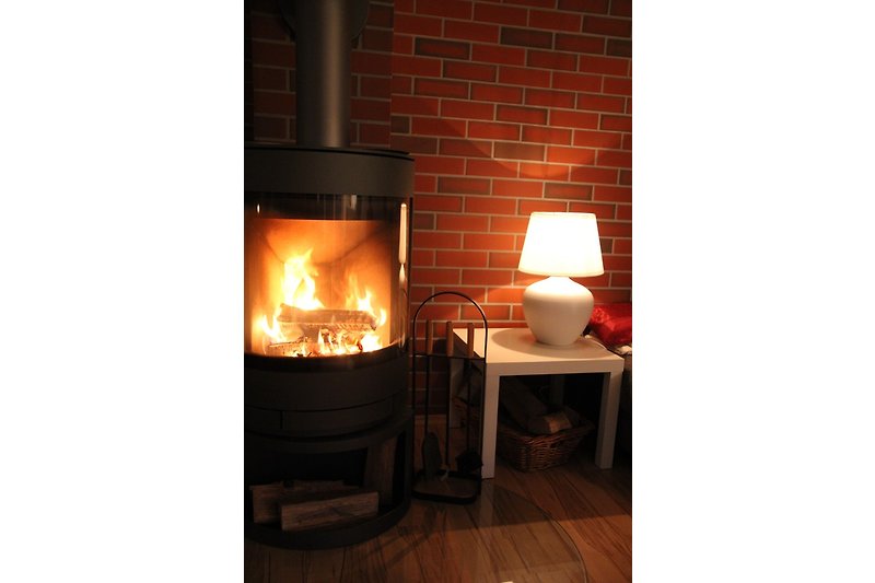 Fireplace with existing firewood