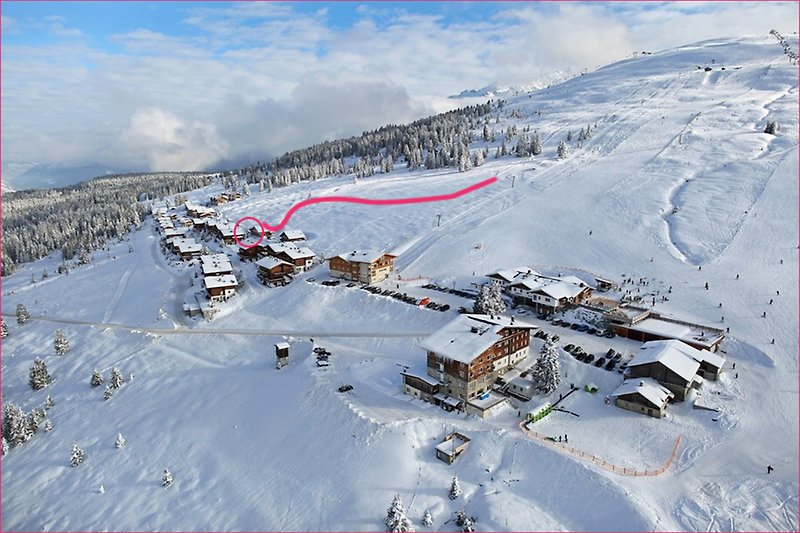 Locatie in het skigebied